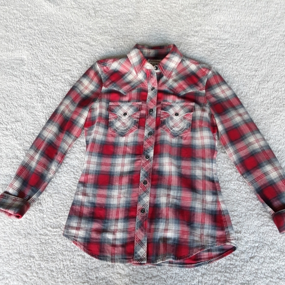 True Religion Tops - True Religion | Plaid button down flannel Shirt